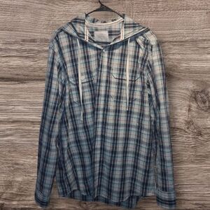 Taco System Mens Plaid Hooded Jacket Shirt